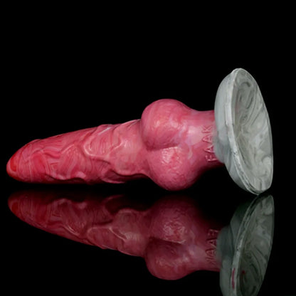 Fleshy Pink Silicone Fantasy Dog Knot Dildo – Cross-Species Monster Sex Toys for Woman Masturbating