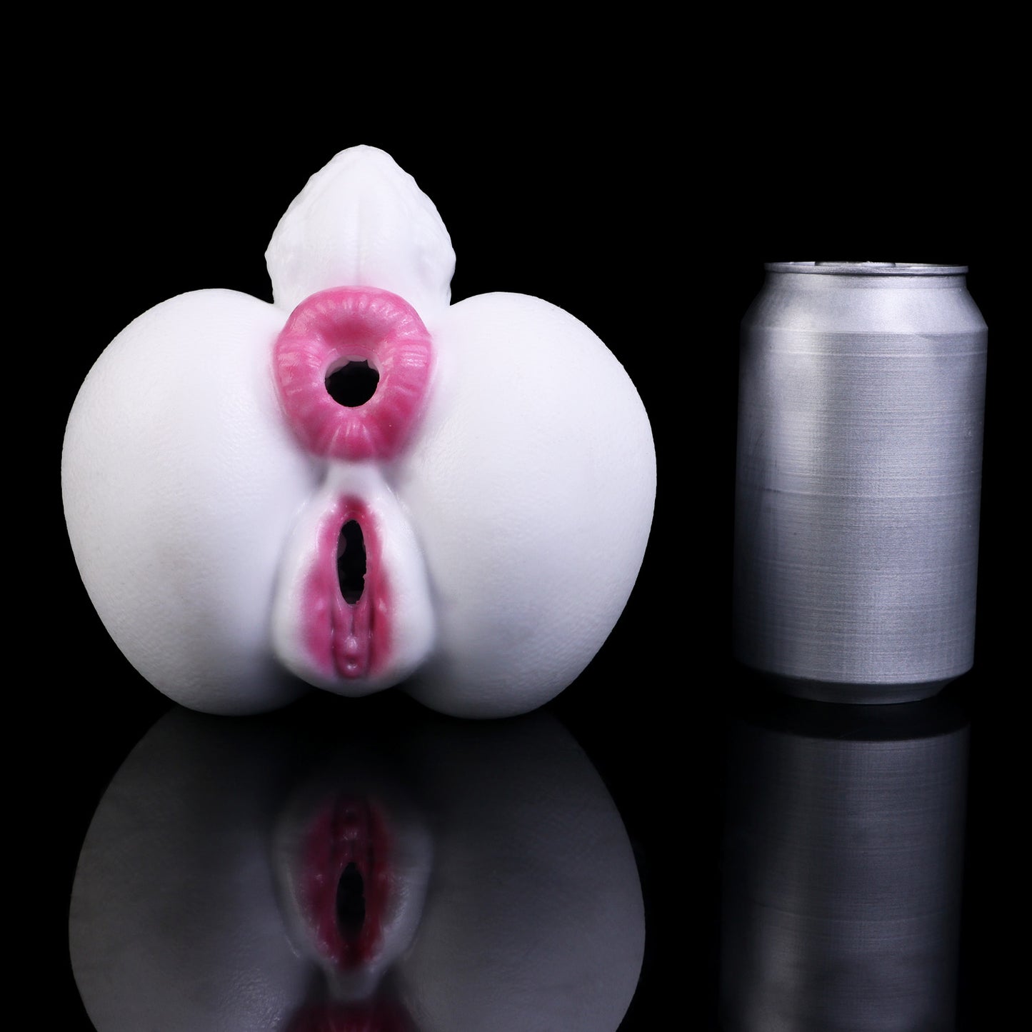 White Rabbit Pocket Pussy — Platinum Silicone Fantasy Bunny Masturbator with Dual-Channel Texture & Pink Accent Design