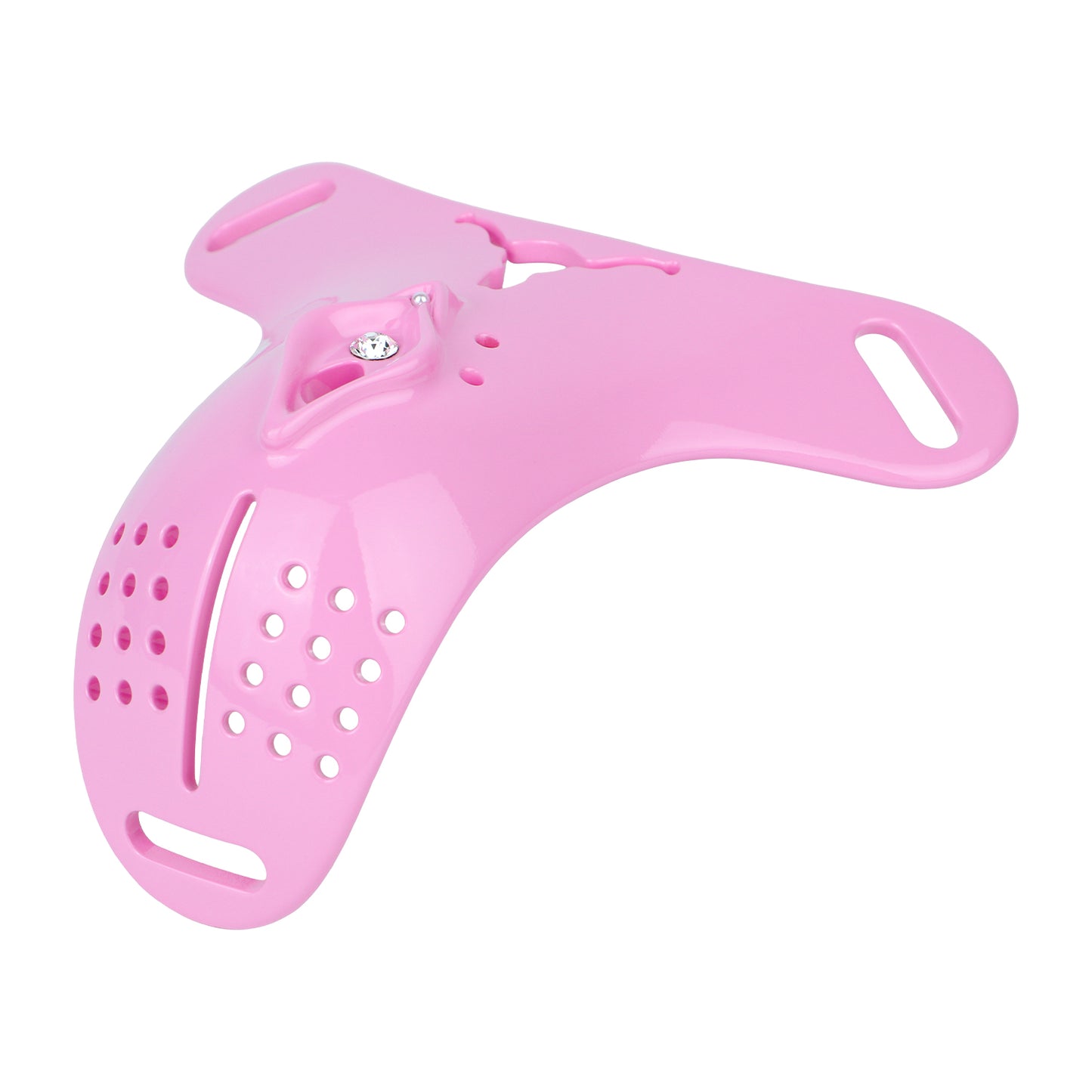 Pink Resin Female Chastity Belt with Stretch Band | Ventilated Orgasm Denial BDSM Toys