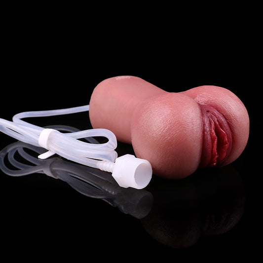 Rose Form Pocket Pussy – Sculpted Platinum Silicone with Water-Effect Tubing