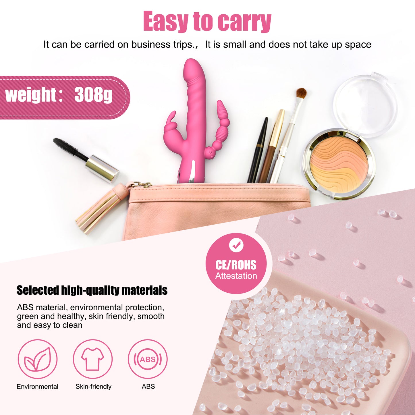 Rabbit-Klit-Stimulator, Analkugeln, stoßender Dildo, G-Punkt-Vibrator – Domust 3-in-1-Analsexspielzeug