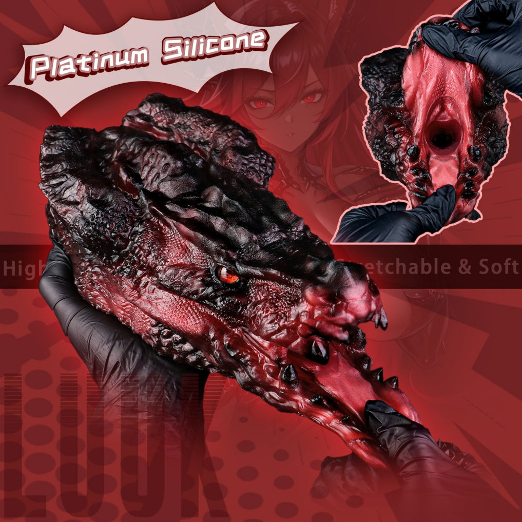 Höllendämonen-Drachenkopf-Fantasy-Sex-Puppe – Silikon-Alien-Masturbationsmuschi für simulierte Blowjobs