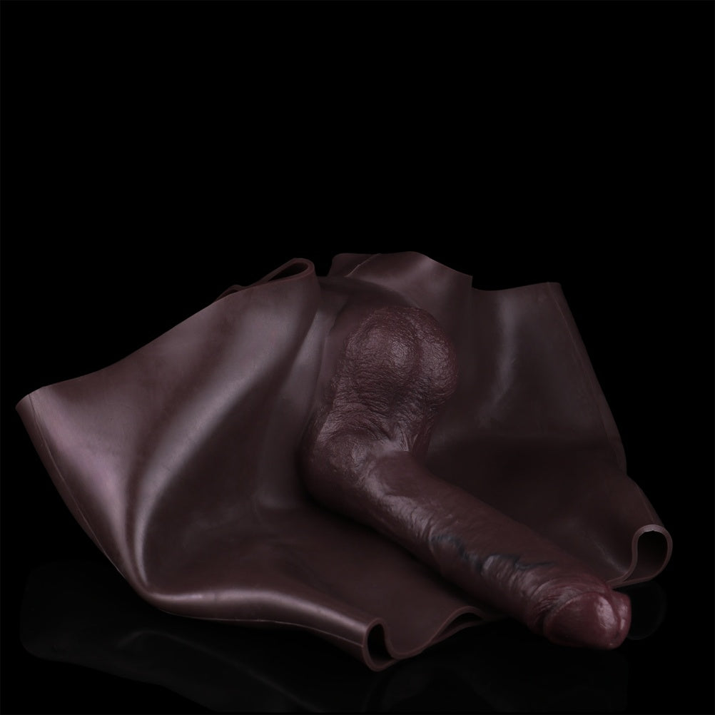 Male Penis Strap-On Fantasy Sheath Underwear - Black Silicone Extension and Enlargement Wearable Toy