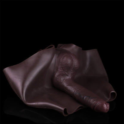 Male Penis Strap-On Fantasy Sheath Underwear - Black Silicone Extension and Enlargement Wearable Toy