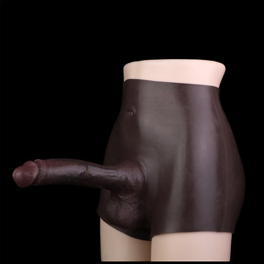 Sous-vêtement gonflable fantaisie pour pénis masculin - Extension et agrandissement en silicone noir