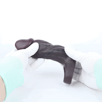 Black Silicone Realistic Cock Sleeve-6.22 Inch Penis Extender & Performance Enhancer for Men