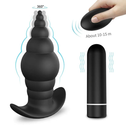 Strap-On Analkugeln Vibrierender Silikon-Buttplug - Unisex-Einführ-Bondage-Spielzeug