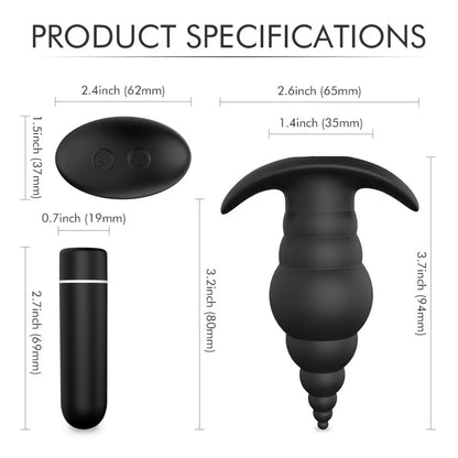 Strap-On Analkugeln Vibrierender Silikon-Buttplug - Unisex-Einführ-Bondage-Spielzeug
