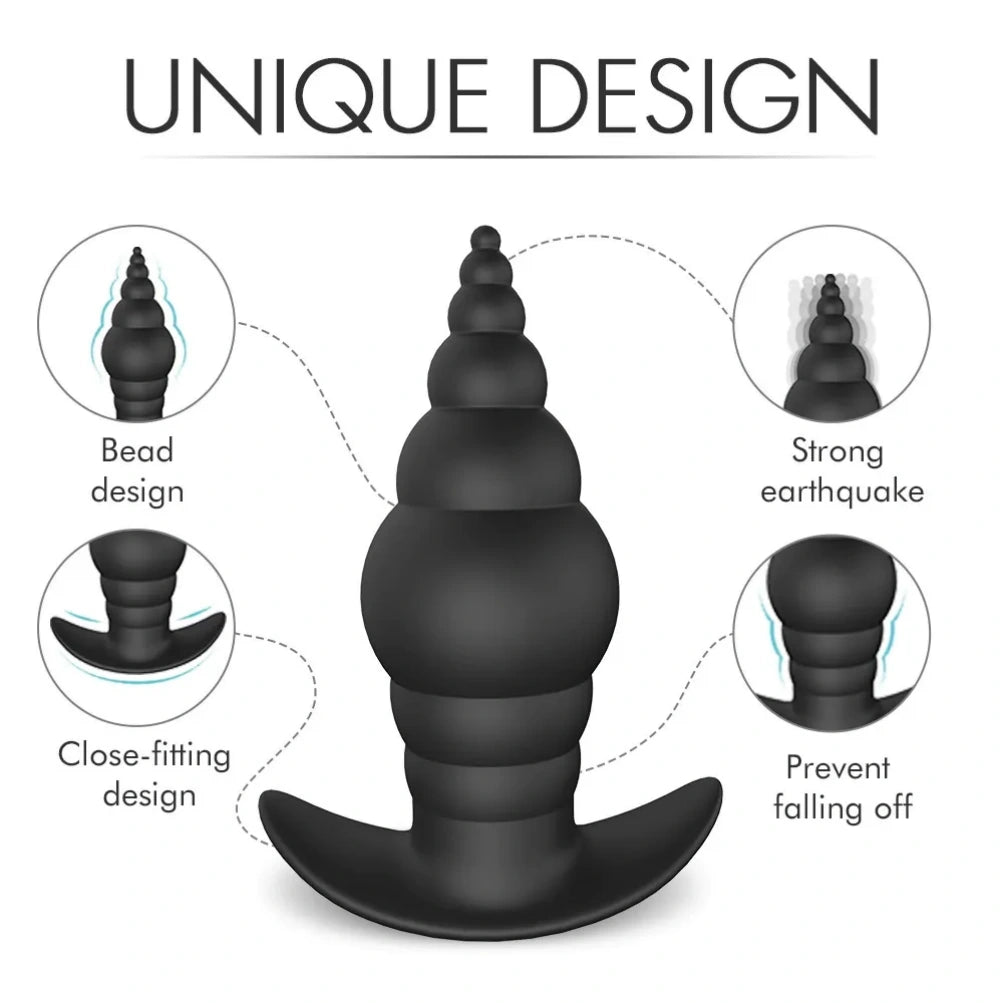 Strap-On Analkugeln Vibrierender Silikon-Buttplug - Unisex-Einführ-Bondage-Spielzeug