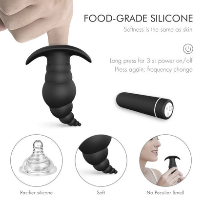 Strap-On Analkugeln Vibrierender Silikon-Buttplug - Unisex-Einführ-Bondage-Spielzeug