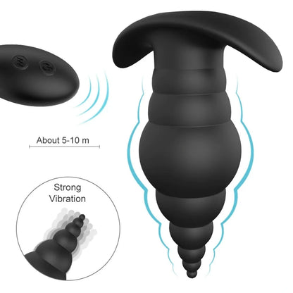Strap-On Analkugeln Vibrierender Silikon-Buttplug - Unisex-Einführ-Bondage-Spielzeug