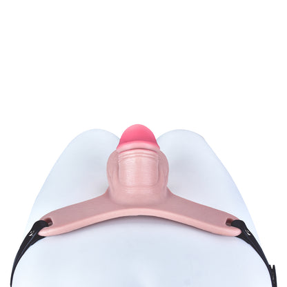Realistic Silicone Chastity Pants with Urethral Opening — Platinum Silicone Male Chastity Cage for Long-Term BDSM Wear