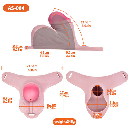 Realistic Silicone Chastity Pants with Urethral Opening — Platinum Silicone Male Chastity Cage for Long-Term BDSM Wear