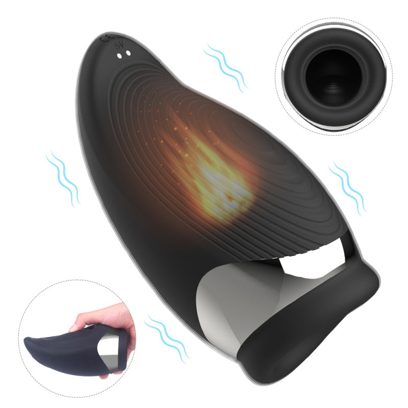 Vibrating Penis Massage Blowjob Masturbator - Smart Constant Temperature Heated Male Fleshlight