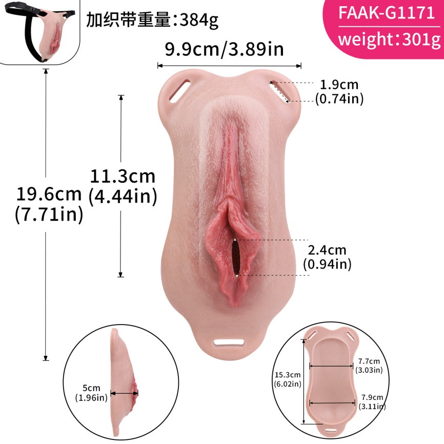 Femboy Silicone Faux Culotte-Vagin — Strap-On portable réaliste avec Canal Bionique