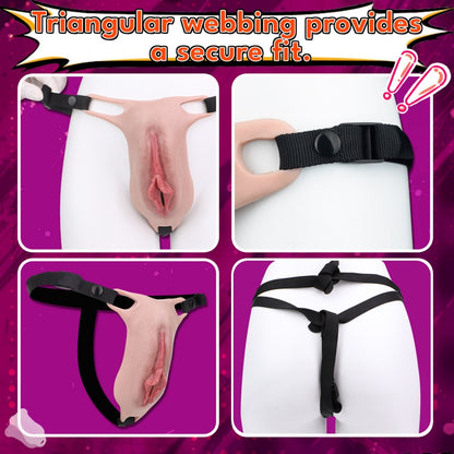 Femboy Silicone Faux Culotte-Vagin — Strap-On portable réaliste avec Canal Bionique