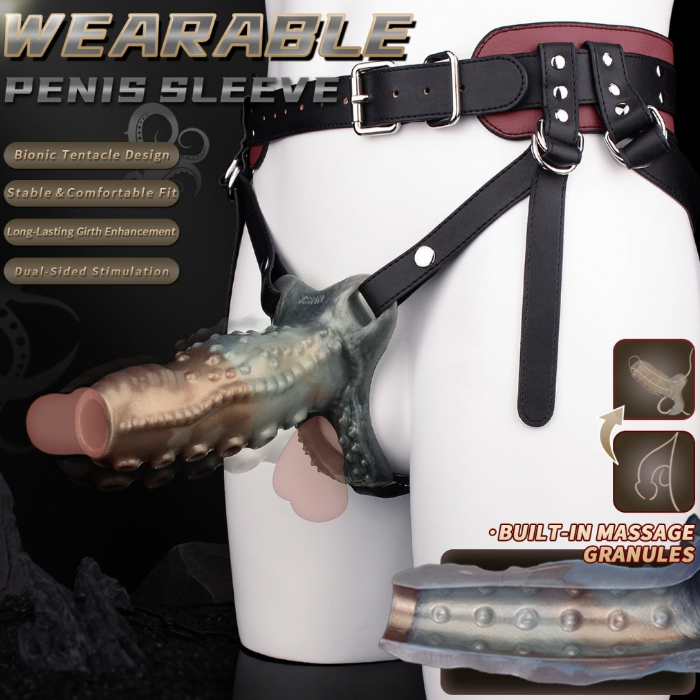 Wearable Bionic Tentacle Penis Sleeve - Silicone Cock Extender & Girth Enhancer