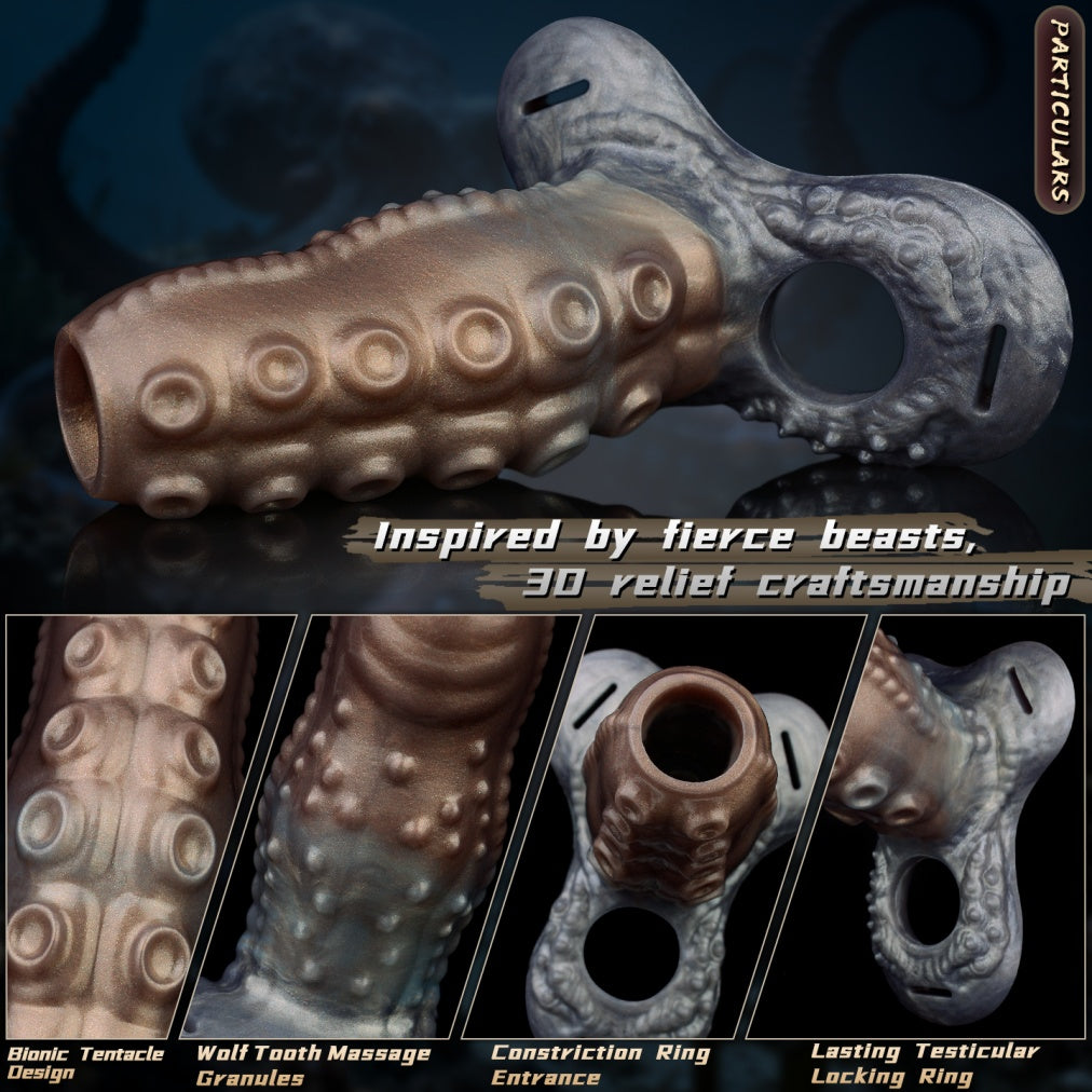 Wearable Bionic Tentacle Penis Sleeve - Silicone Cock Extender & Girth Enhancer