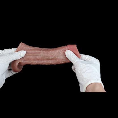 Fleischige Silikon-Penis-Manschette mit Sperrring – Realistische Ader-Textur Tragbares Sexspielzeug für Männer