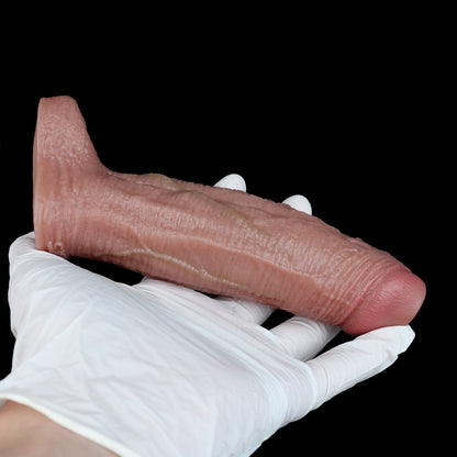 Fleischige Silikon-Penis-Manschette mit Sperrring – Realistische Ader-Textur Tragbares Sexspielzeug für Männer