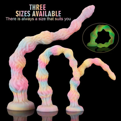 Luminous Silicone Tentacle Long Anal Dildo - Deep G-Spot & Vaginal Expansion Fetish Sex Toys for Women