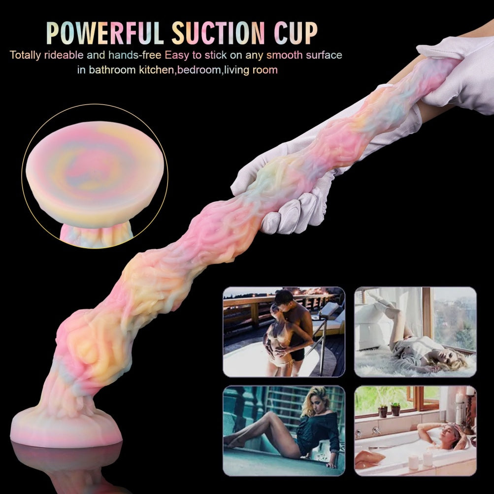 Luminous Silicone Tentacle Long Anal Dildo - Deep G-Spot & Vaginal Expansion Fetish Sex Toys for Women