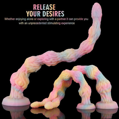 Luminous Silicone Tentacle Long Anal Dildo - Deep G-Spot & Vaginal Expansion Fetish Sex Toys for Women