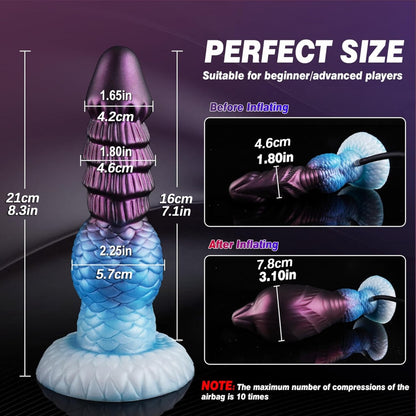 Aufblasbarer Fantasy-Knoten-Drachen-Dildo – Multisensibles aufblasbares Sexspielzeug für Frauen