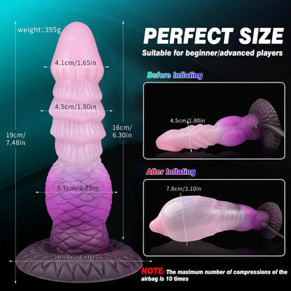 Aufblasbarer Fantasy-Knoten-Drachen-Dildo – Multisensibles aufblasbares Sexspielzeug für Frauen