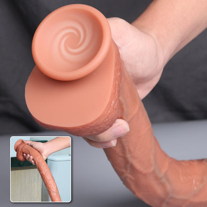 Realistic Extra-Long Soft Silicone Dildo – Deep Insertion Suction Cup Toy for Fantasy Play