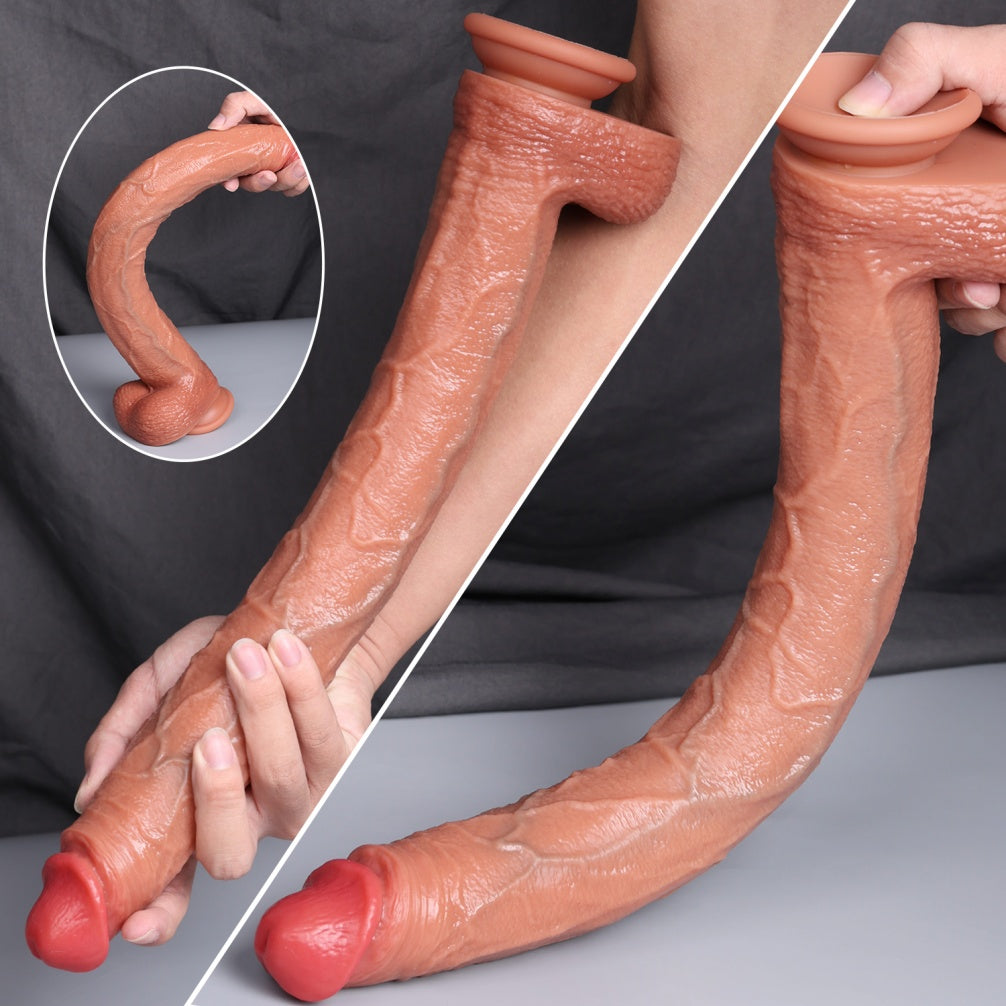Realistic Extra-Long Soft Silicone Dildo – Deep Insertion Suction Cup Toy for Fantasy Play