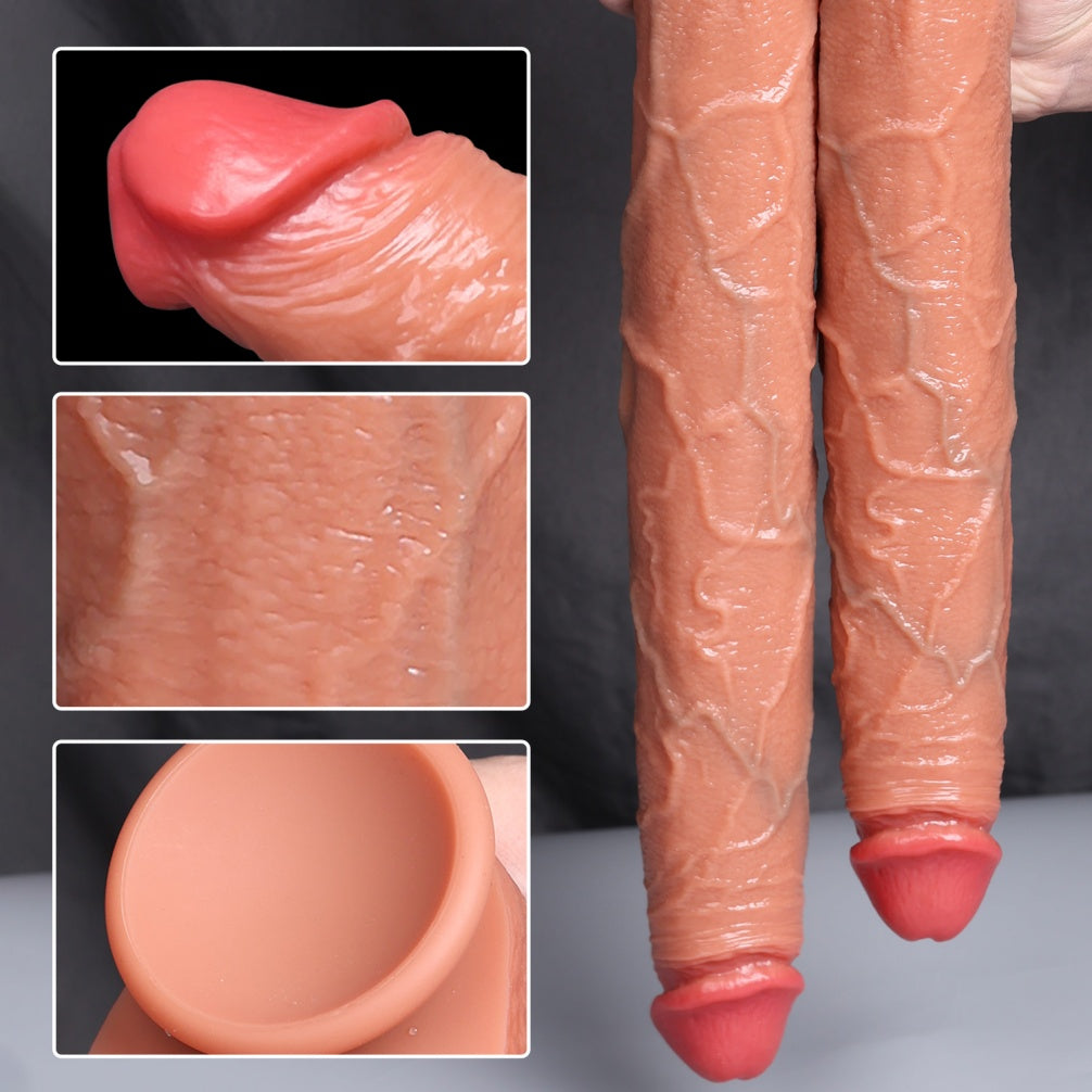 Realistic Extra-Long Soft Silicone Dildo – Deep Insertion Suction Cup Toy for Fantasy Play
