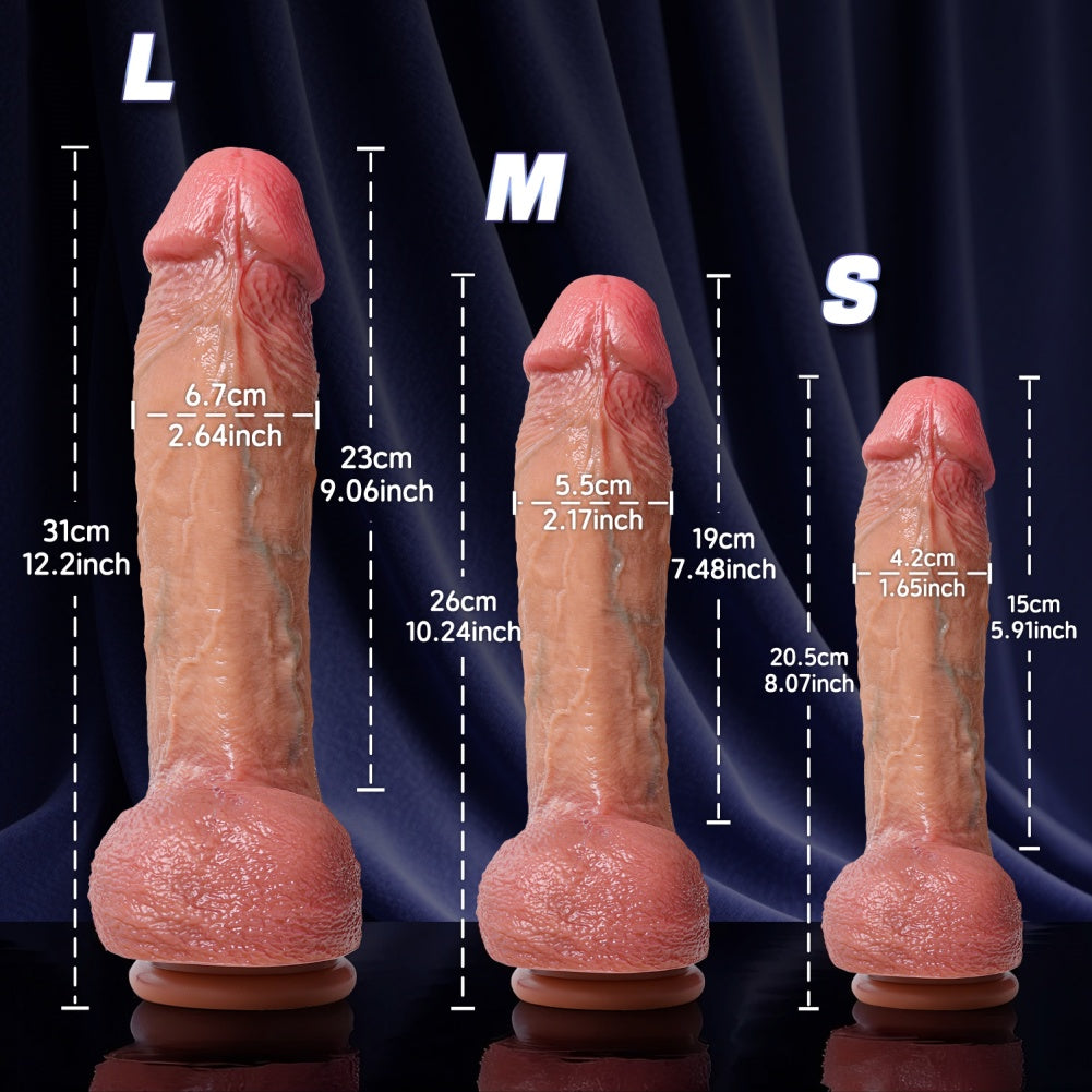 Realistic Dual-Layer Silicone Dildo with Suction Cup - Precision G-Spot & Anal Stimulator