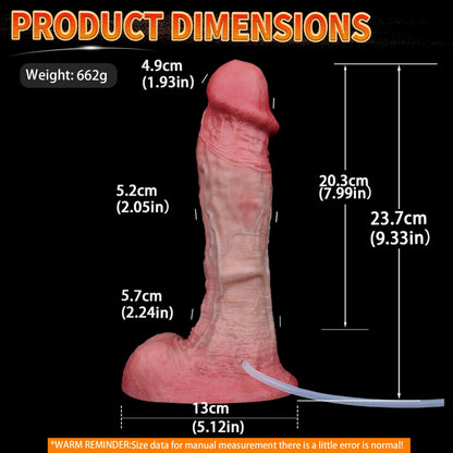 Fantasy Squirt Simulated Silicone Dildo - Suction Cup Attached for Insertion Masturbation Toy