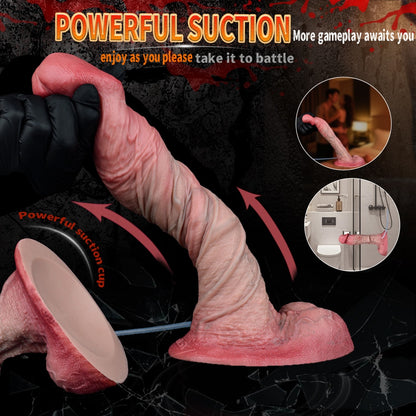 Fantasy Squirt Simulated Silicone Dildo - Suction Cup Attached for Insertion Masturbation Toy