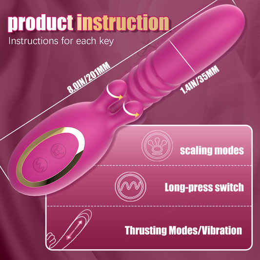 Fantasy Silicone Insertable Thrusting Dildo G-Spot Vibrator – Female Vaginal Stimulator