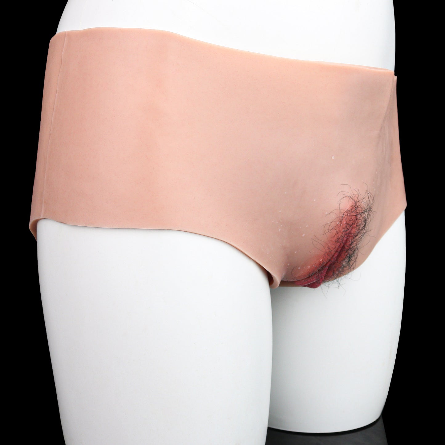 Realistic Pussy Panties for Crossdressers — Platinum Silicone Wearable Fake Vagina with Penetrable Channel