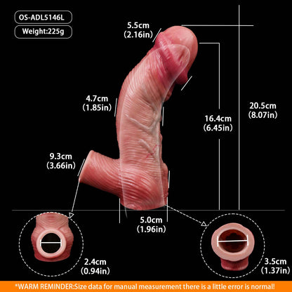 Muscle-Flex Realistischer Cock-Sleeve — Platin-Silikon Penisverlängerer für größeren, längeren, intensiveren Sex