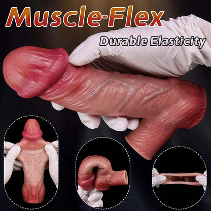 Muscle-Flex Realistischer Cock-Sleeve — Platin-Silikon Penisverlängerer für größeren, längeren, intensiveren Sex