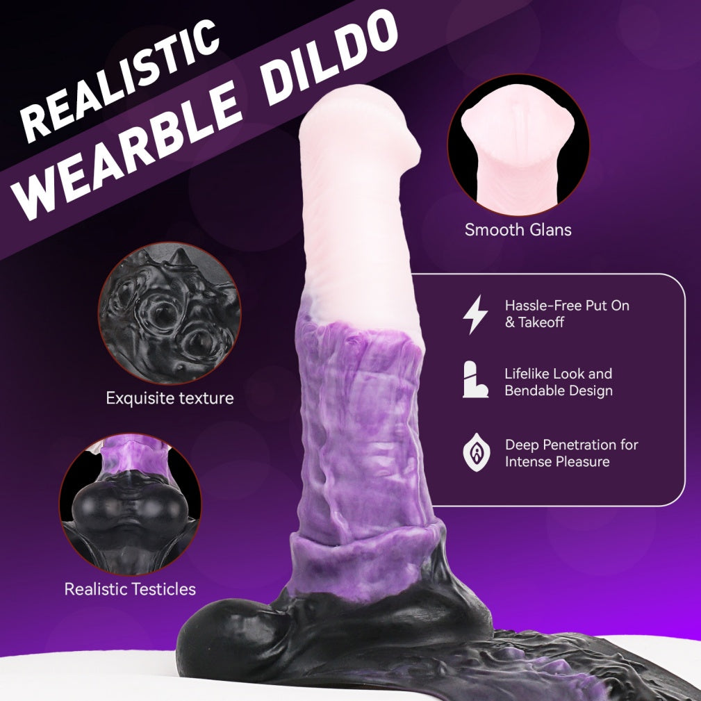 Fantasy Silicone Horse-Style Cock Sheath – Wearable Penis Enlarger & Extender Sex Toys for Men