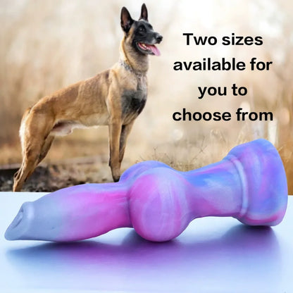 Iridescent Silicone Fantasy Dog Knot Dildo – Expanding Sensation & Orgasmic Massage Toy