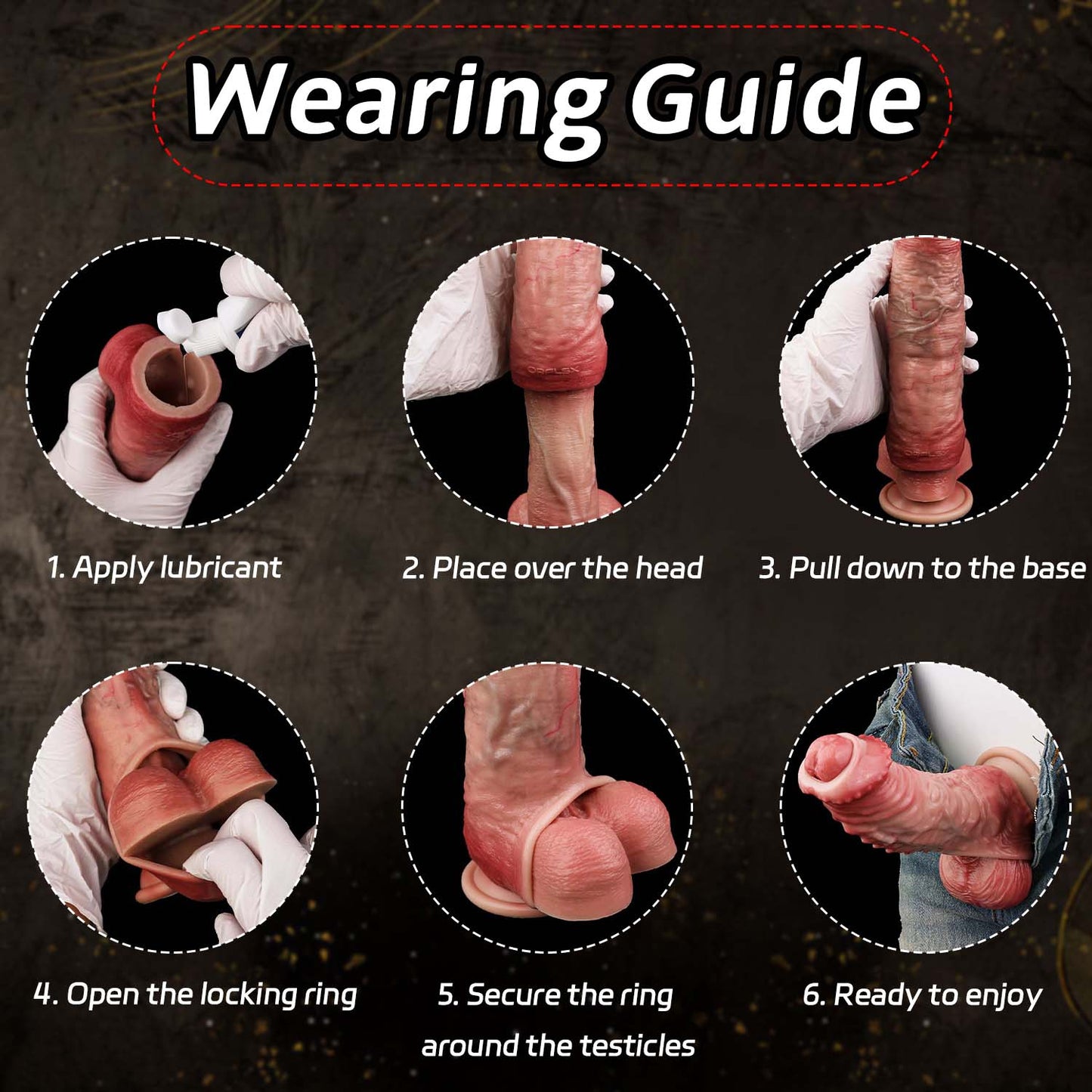 Muscle-Flex Vein Texture Cock Sleeve — Platinum Silicone Penis Extender with Dual-Channel Stimulation