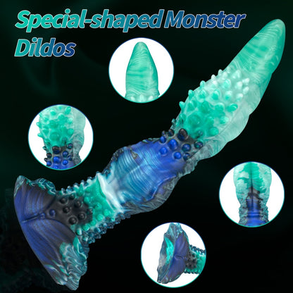 Stimulateur extraterrestre texturé en silicone en forme de nœud monstrueux pour massage orgasmique et jeux vaginaux