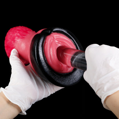 Dual-Entry Horse Hoof Pocket Pussy – Platinum Silicone Fantasy Stroker for Men