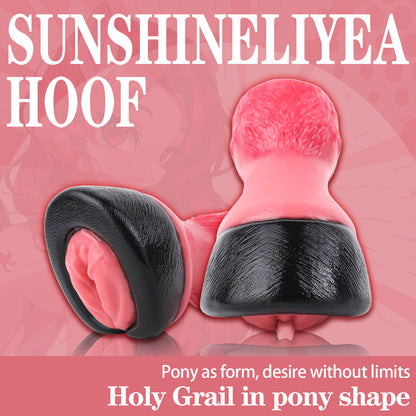 Dual-Entry Horse Hoof Pocket Pussy – Platinum Silicone Fantasy Stroker for Men