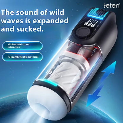 Vibrating Stimulation Penis Massage Blowjobs Cup - Male Thrusting Masturbation Silicone Toy