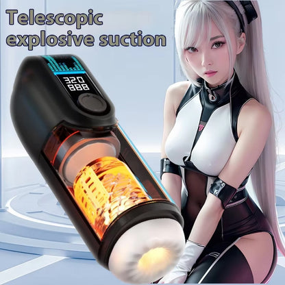 Vibrating Stimulation Penis Massage Blowjobs Cup - Male Thrusting Masturbation Silicone Toy