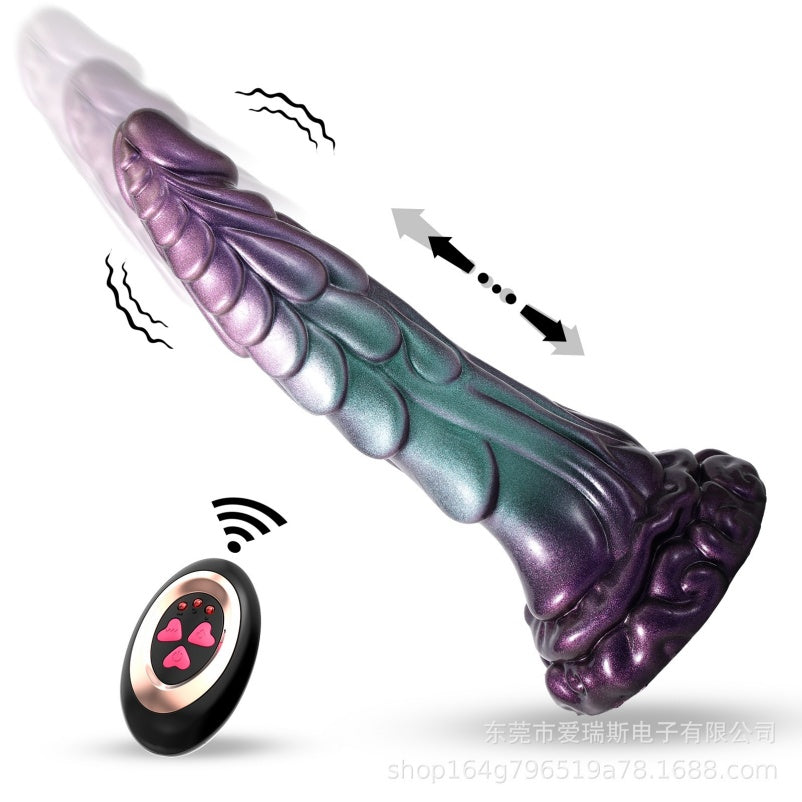 Thrusting Dragon Dildo | Platin-Silikon-Fantasy-Vibrator mit Fernbedienung & Heizfunktion – Domlust