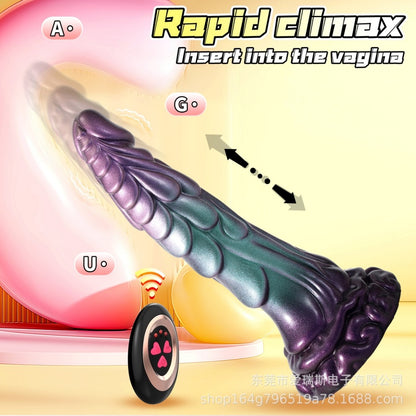 Thrusting Dragon Dildo | Platin-Silikon-Fantasy-Vibrator mit Fernbedienung & Heizfunktion – Domlust