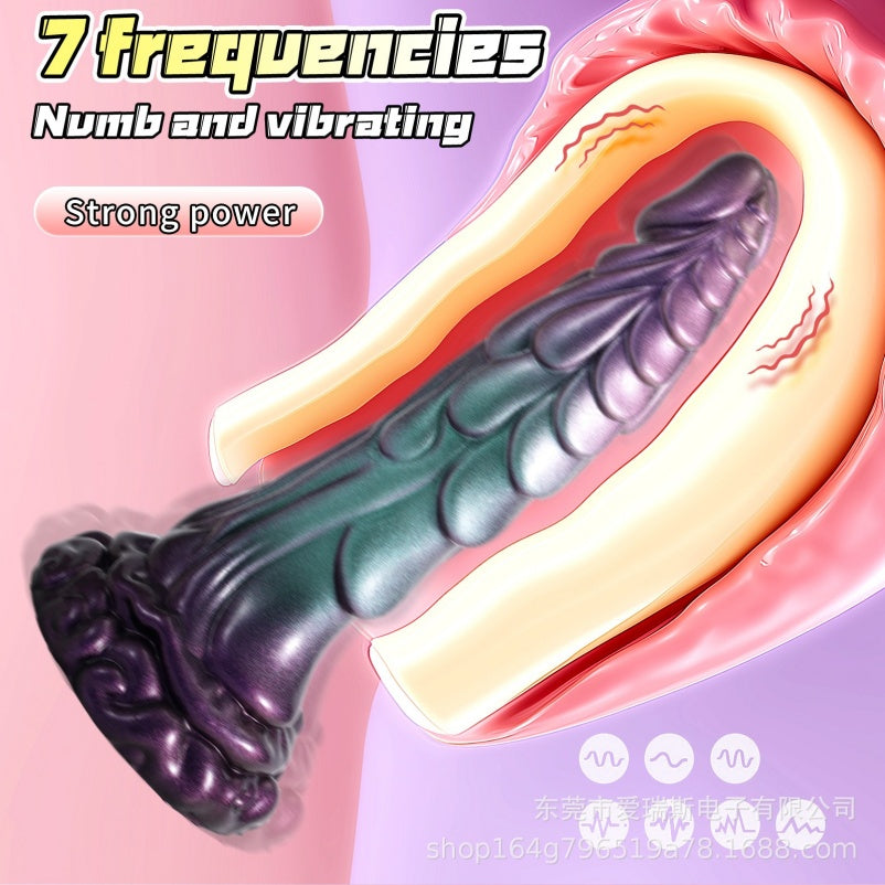 Thrusting Dragon Dildo | Platin-Silikon-Fantasy-Vibrator mit Fernbedienung & Heizfunktion – Domlust